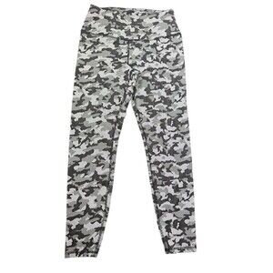 Spyder Active Women's Gray Black Camo Leggings Medium High Rise Athletic Pants